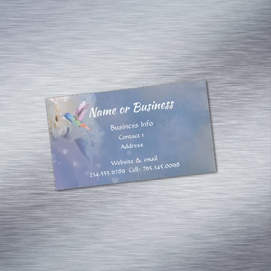 Waterverf Hummingbird Bird, Natuur, Wildlife Busi Magnetisch Visitekaartje (Voorbeeld)