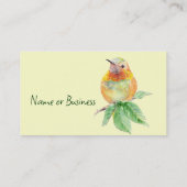 Waterverf Hummingbird Bird Visitekaartje (Achterkant)