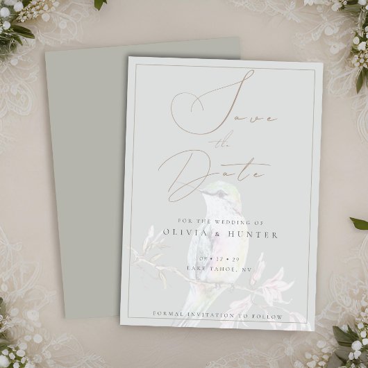 Waterverf Hummingbird Bruiloft Save the Date Kaart