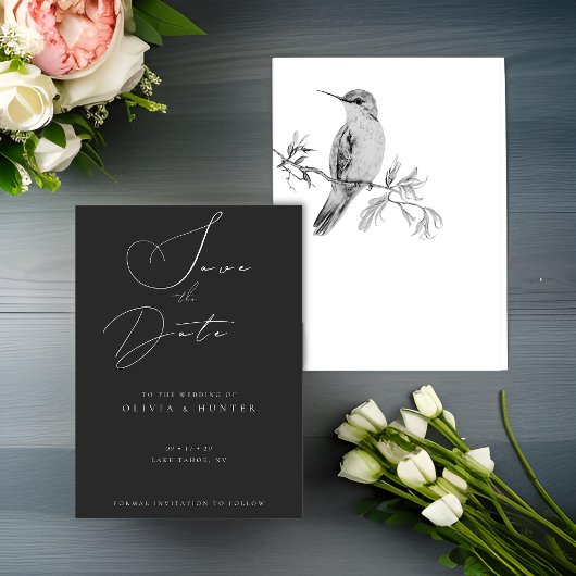Waterverf Hummingbird Bruiloft Save the Date Kaart