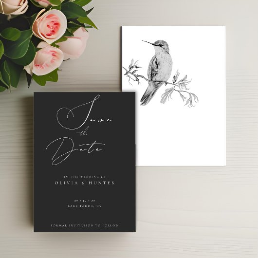Waterverf Hummingbird Bruiloft Save the Date Kaart