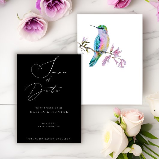 Waterverf Hummingbird Bruiloft Save the Date Kaart