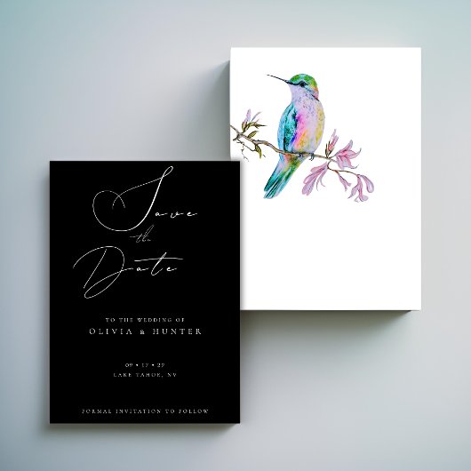 Waterverf Hummingbird Bruiloft Save the Date Kaart