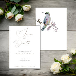 Waterverf Hummingbird Bruiloft Save the Date Kaart