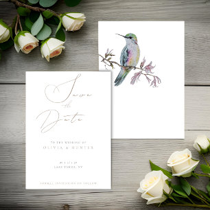 Waterverf Hummingbird Bruiloft Save the Date Kaart