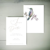 Waterverf Hummingbird Bruiloft Save the Date Kaart