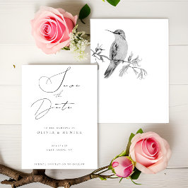 Waterverf Hummingbird Bruiloft Save the Date Kaart