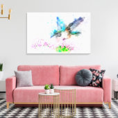 Waterverf Hummingbird Canvas Afdruk (Insitu (Woonkamer))
