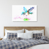 Waterverf Hummingbird Canvas Afdruk (Insitu (Slaapkamer))