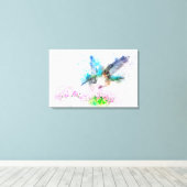 Waterverf Hummingbird Canvas Afdruk (Insitu (Houten vloer))