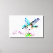 Waterverf Hummingbird Canvas Afdruk (Voorkant)