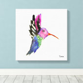 Waterverf Hummingbird Canvas kunst aan de muur (Insitu (Houten vloer))
