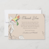 Waterverf Hummingbird Floral Geometric Wedding Bedankkaart (Voorkant)