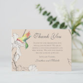 Waterverf Hummingbird Floral Geometric Wedding Bedankkaart (Staand voorkant)
