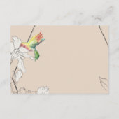 Waterverf Hummingbird Floral Geometric Wedding Informatiekaartje (Achterkant)