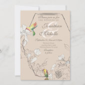 Waterverf Hummingbird Floral Geometric Wedding Kaart (Voorkant)