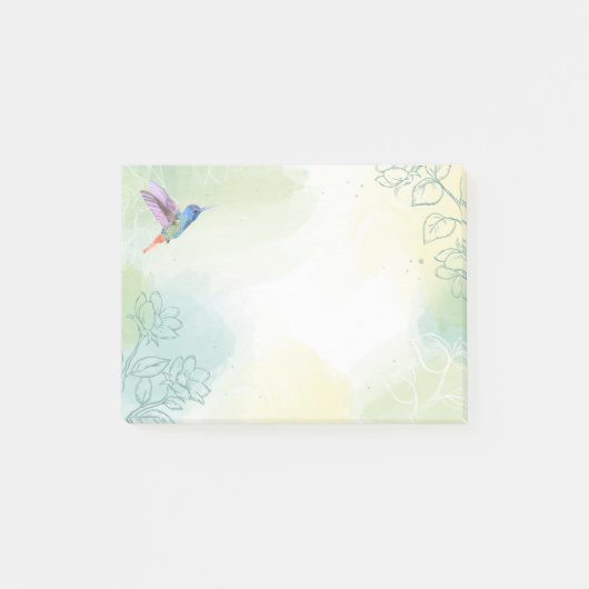 Waterverf Hummingbird Garden Bird Natuur Art Post-it® Notes (Voorkant)
