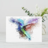 Waterverf Hummingbird Kaart (Staand voorkant)