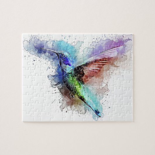 Waterverf Hummingbird Legpuzzel (Horizontaal)