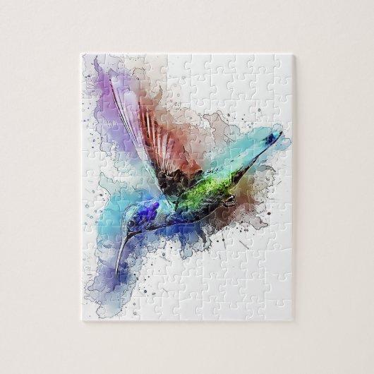 Waterverf Hummingbird Legpuzzel (Verticaal)