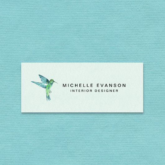 Waterverf Hummingbird Logo Professional Elegant Mini Visitekaartje