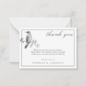 Waterverf Hummingbird Memorial Dank u Notitiekaartje (Voorkant)