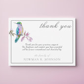 Waterverf  Hummingbird Memorial Dank u Notitiekaartje
