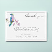 Waterverf  Hummingbird Memorial Dank u Notitiekaartje