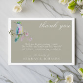 Waterverf  Hummingbird Memorial Dank u Notitiekaartje