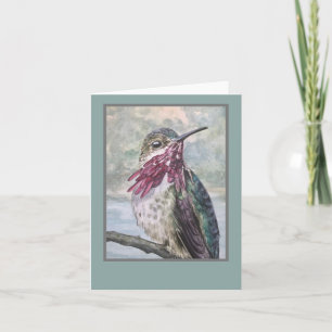 Waterverf Hummingbird note cards. Oorspronkelijke Notitiekaartje