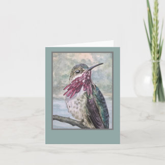 Waterverf Hummingbird note cards. Oorspronkelijke Notitiekaartje
