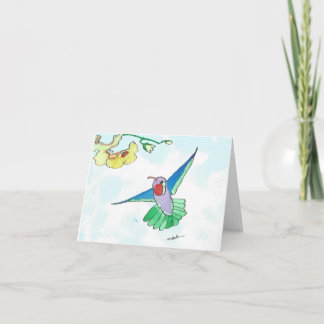 Waterverf Hummingbird Note Kaart/envelop Kaart