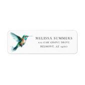 Waterverf Hummingbird Return Address Label (Voorkant)