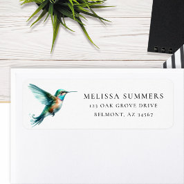 Waterverf Hummingbird Return Address Label