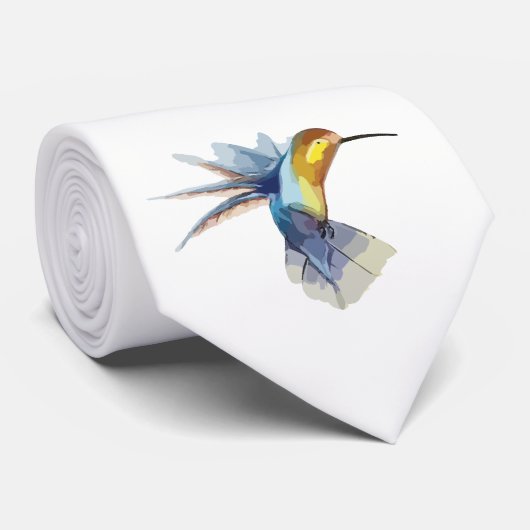 Waterverf Hummingbird Stropdas (Opgerold)