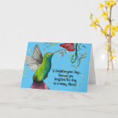 Waterverf Hummingbird Teacher Kaart (Gele Bloem)