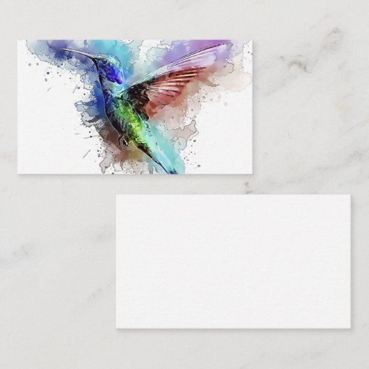 Waterverf Hummingbird Visitekaartje (Voorkant / Achterkant)