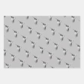 Waterverf Hummingbird Zwart-wit Inpakpapier Vel (Voorkant 3)