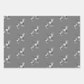 Waterverf Hummingbird Zwart-wit Inpakpapier Vel (Voorkant)