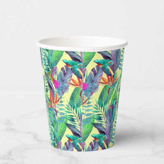 Waterverf Hummingvogels Papieren Bekers (Rechts)