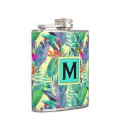 Waterverf Hummingvogels | Voeg je Initiaal toe Heupfles (Rechts)