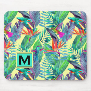 Waterverf Hummingvogels   Voeg je Initiaal toe Muismat