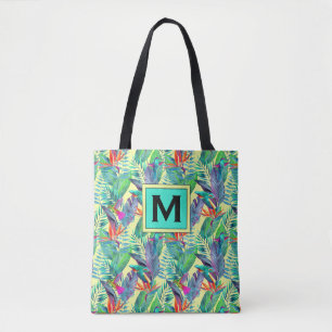 Waterverf Hummingvogels   Voeg je Initiaal toe Tote Bag