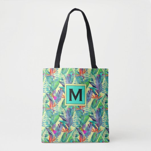 Waterverf Hummingvogels | Voeg je Initiaal toe Tote Bag (Voorkant)