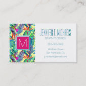 Waterverf Humminvogels in de Oerwoud | Monogram Visitekaartje (Voorkant)