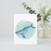 Waterverf Humpback Whale Briefkaart (Staand voorkant)