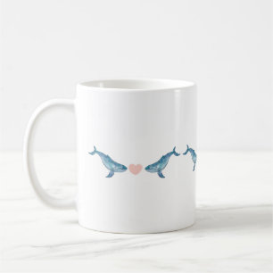 Waterverf Humpback Whale Heart 11oz keramische Mok