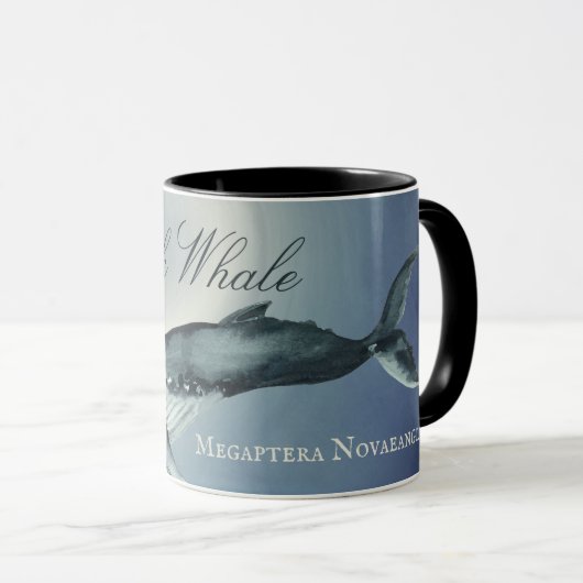 Waterverf Humpback Whale, Megaptera Novaeangliae Mok (Voorkant rechts)