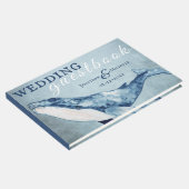 Waterverf Humpback Whale Nautical Beach Wedding Gastenboek (Hoek)