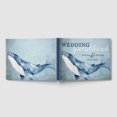 Waterverf Humpback Whale Nautical Beach Wedding Gastenboek (Volledig)